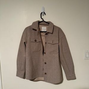 Avec Les Fils Beige Striped Shacket